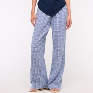 Abercrombie Linen Blend Pull on Pants SIZE MED Drawstring w/ Pockets